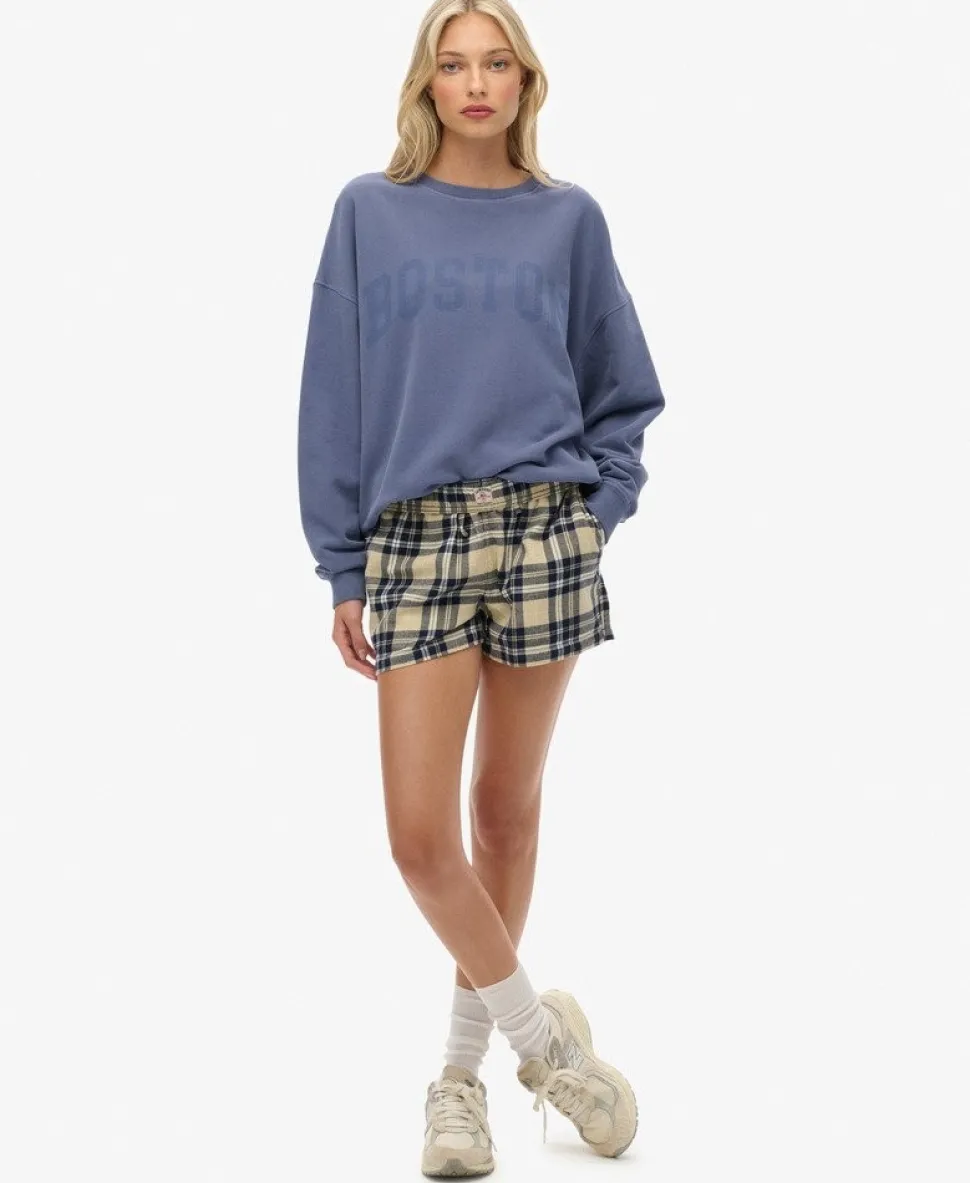 Cotton Check Elastic Shorts