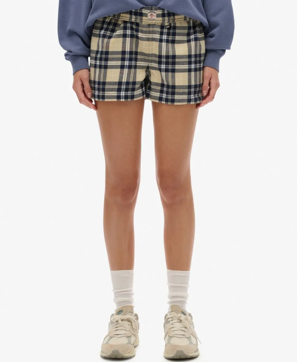 Cotton Check Elastic Shorts