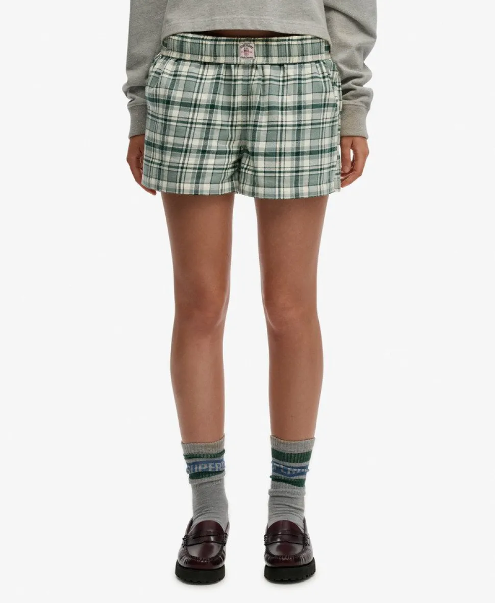 Cotton Check Elastic Shorts