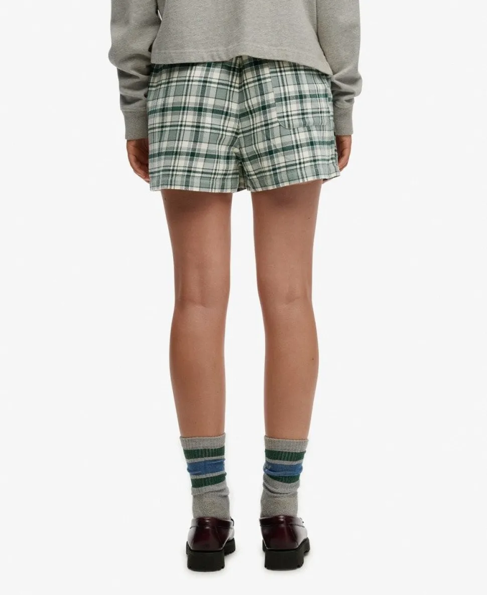 Cotton Check Elastic Shorts