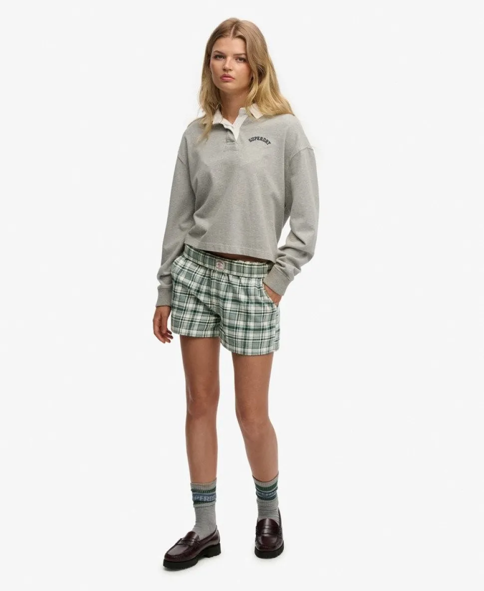 Cotton Check Elastic Shorts