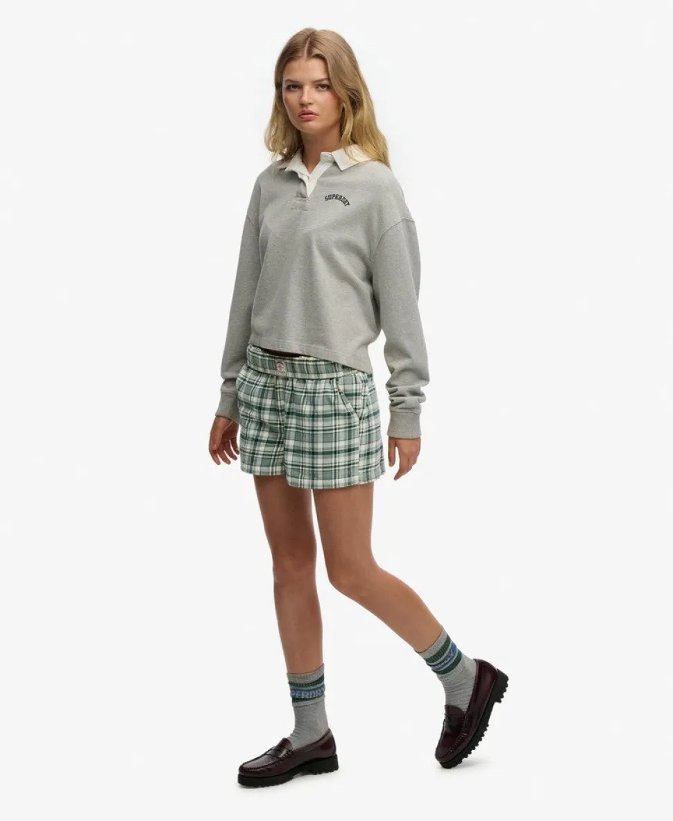 Cotton Check Elastic Shorts