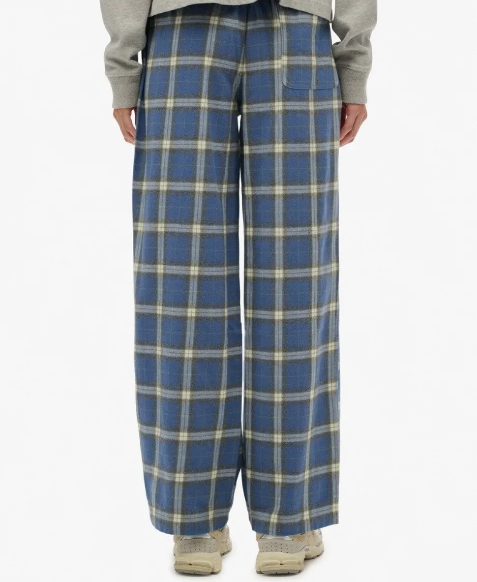 Cotton Check Elastic Trousers