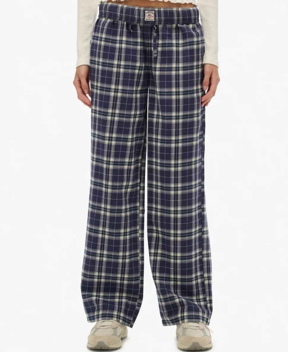 Cotton Check Elastic Trousers