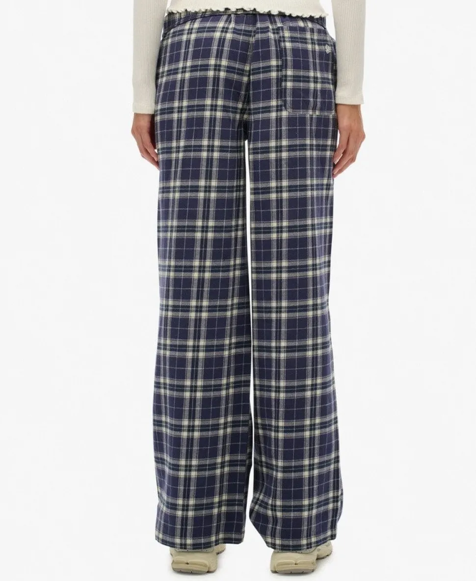 Cotton Check Elastic Trousers