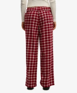 Cotton Check Elastic Trousers