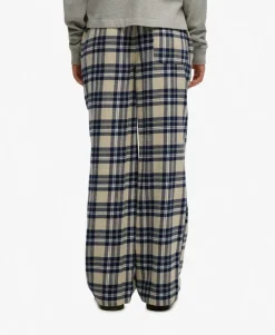 Cotton Check Elastic Trousers