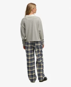 Cotton Check Elastic Trousers