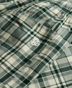 Cotton Check Elastic Trousers