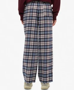 Cotton Check Elastic Trousers