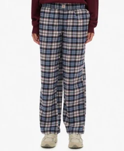 Cotton Check Elastic Trousers