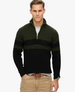Cotton Classic Stripe Half-Zip Jumper