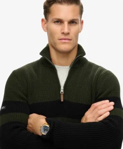 Cotton Classic Stripe Half-Zip Jumper