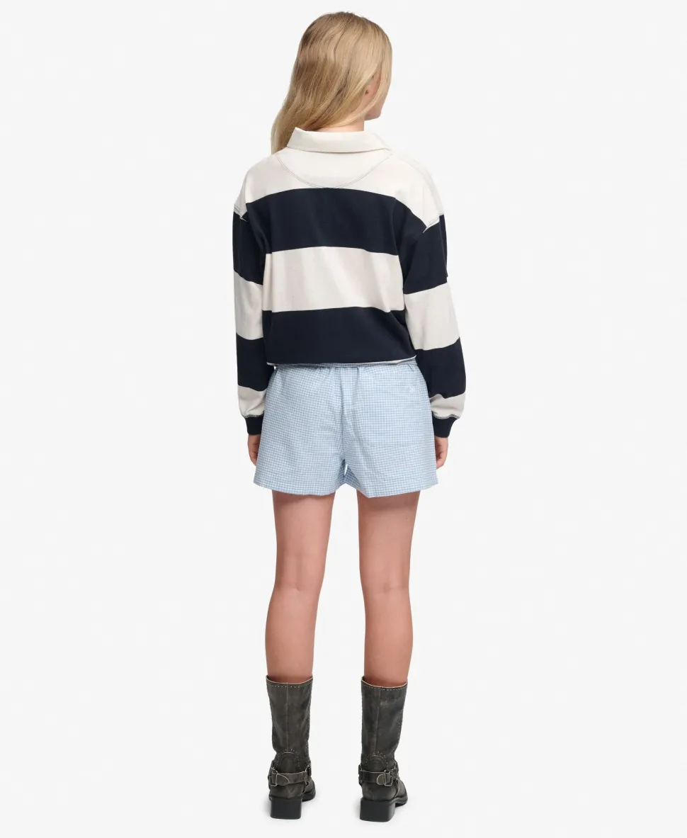 Cotton Elastic Check Shorts