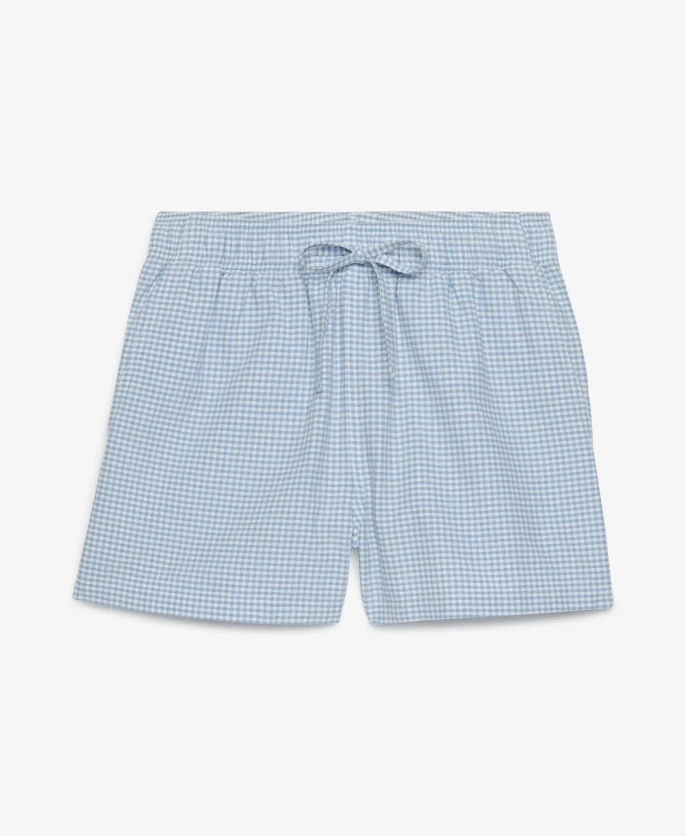 Cotton Elastic Check Shorts