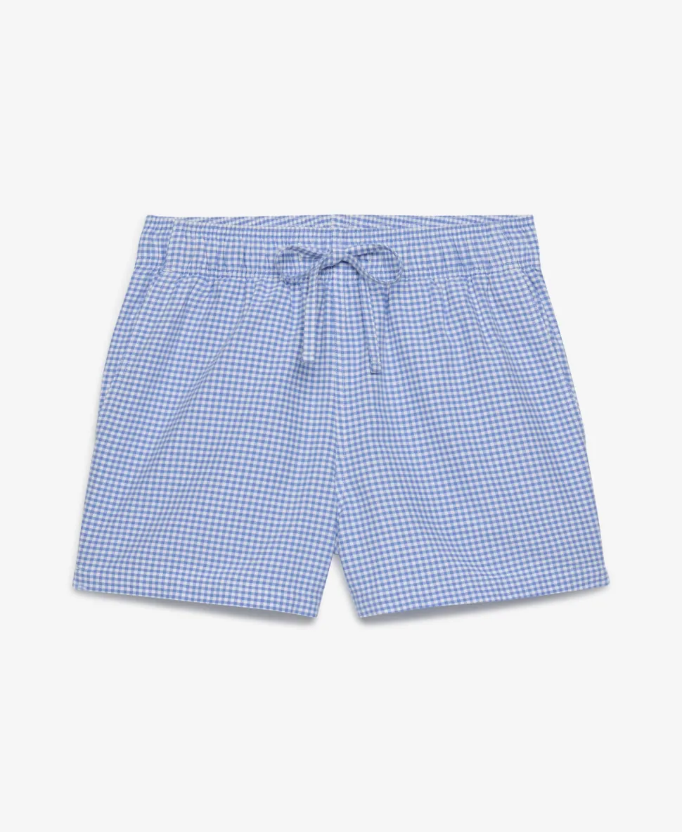 Cotton Elastic Check Shorts