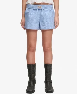 Cotton Elastic Check Shorts