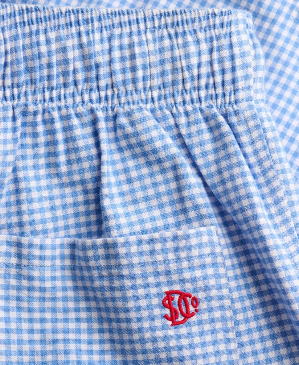 Cotton Elastic Check Shorts
