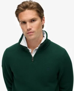 Cotton Half Zip Knit Jumper