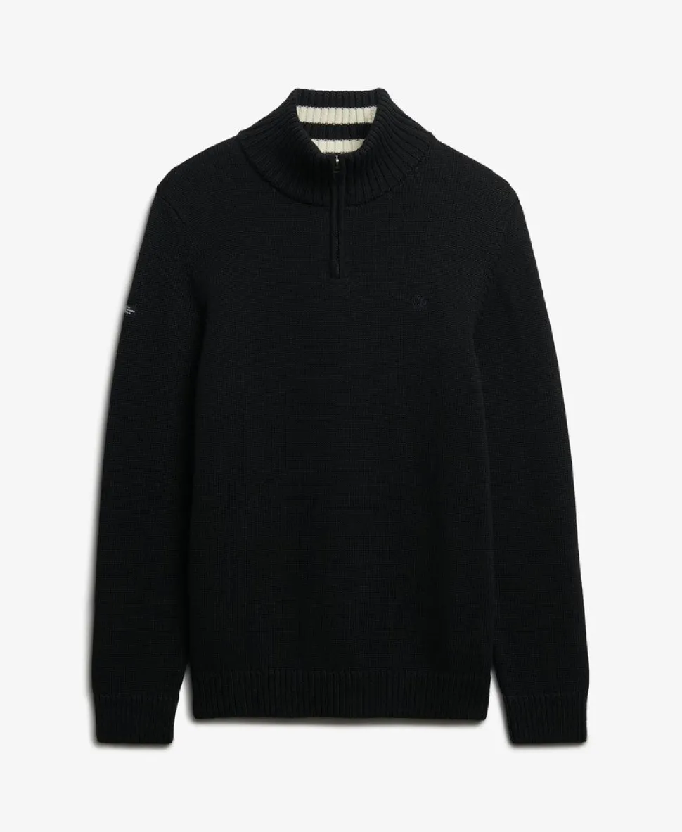 Cotton Half Zip Knit Jumper