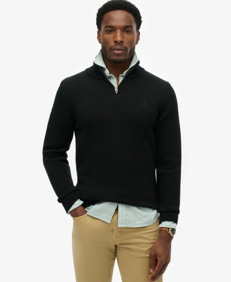 Cotton Half Zip Knit Jumper