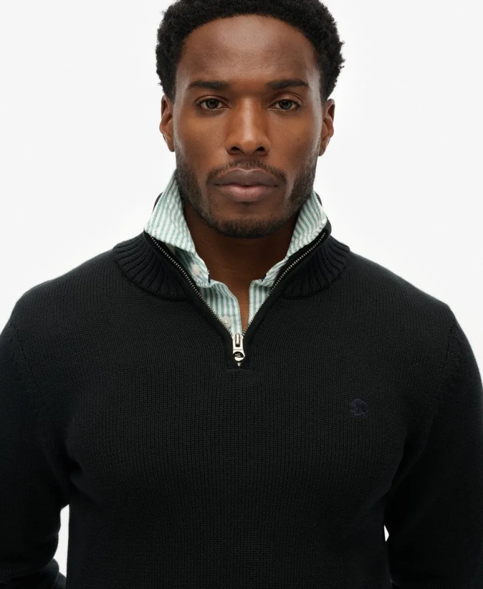 Cotton Half Zip Knit Jumper