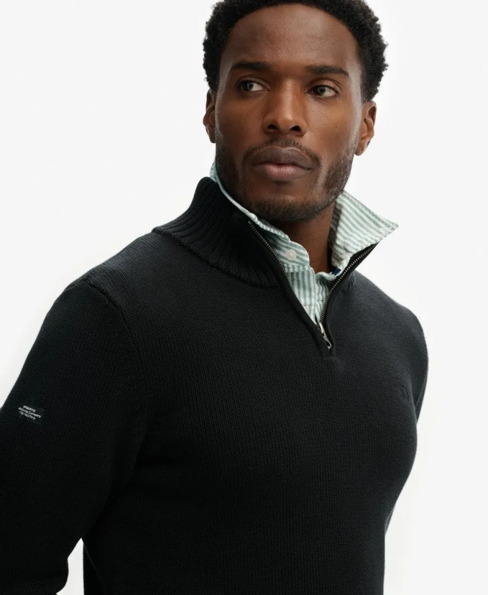 Cotton Half Zip Knit Jumper