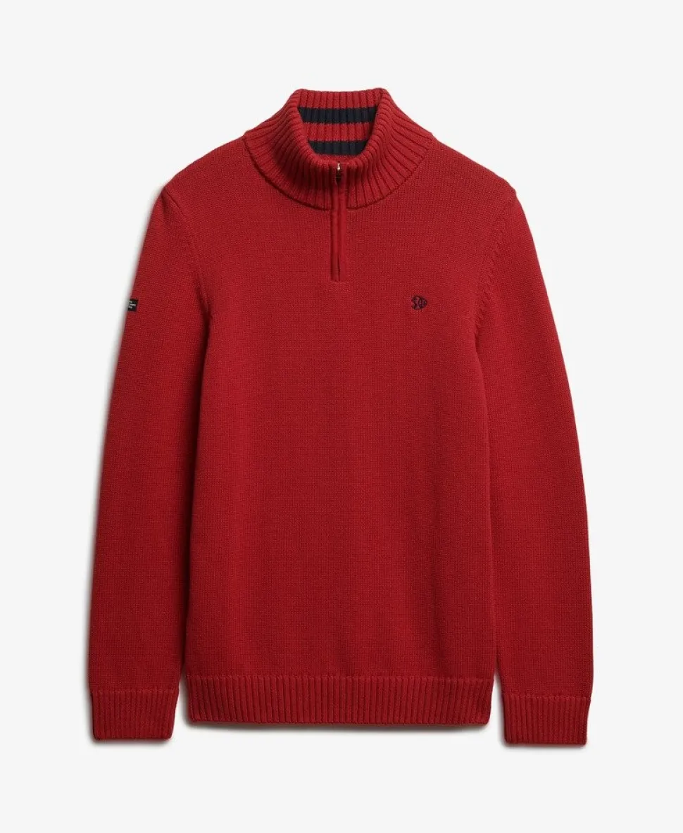 Cotton Half Zip Knit Jumper