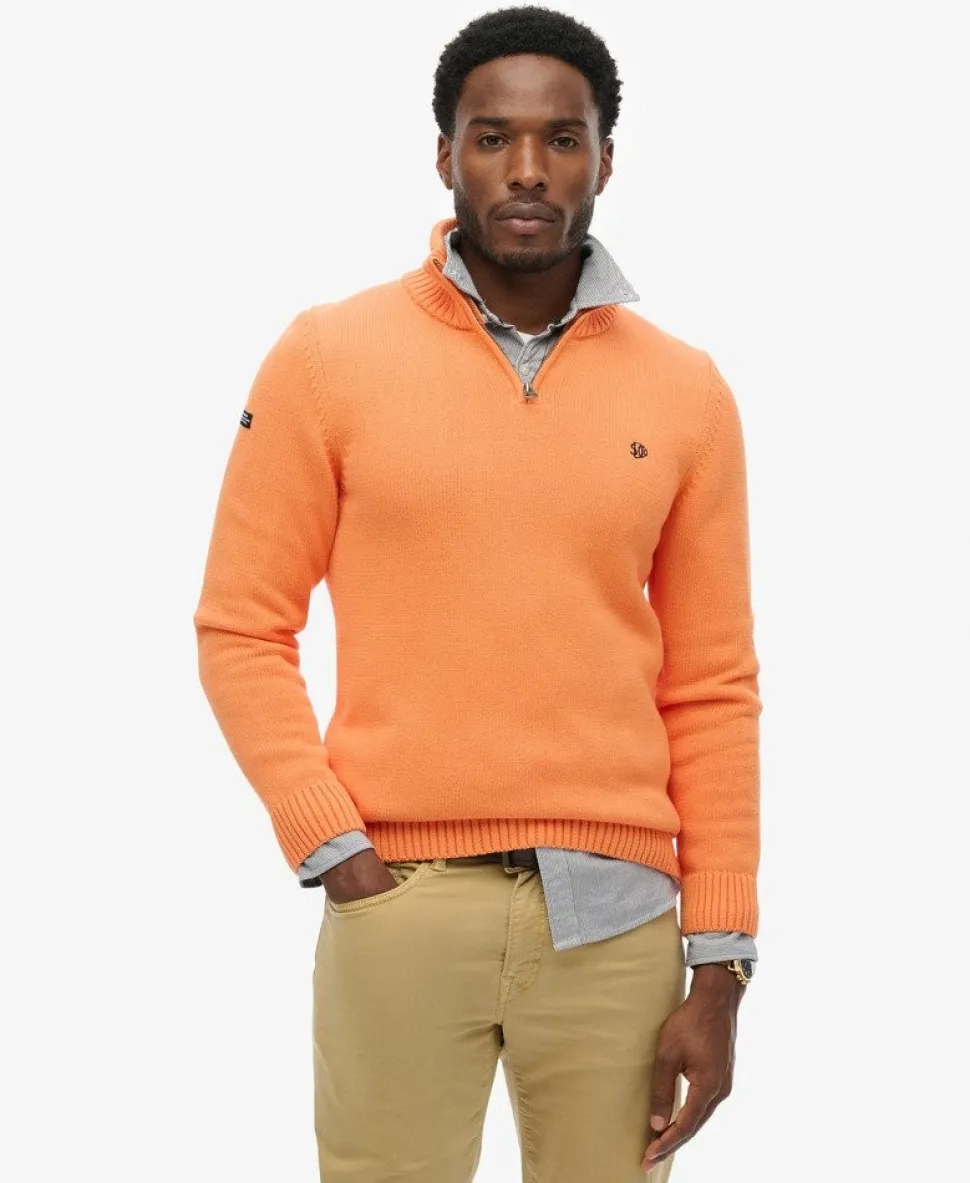 Cotton Half Zip Knit Jumper