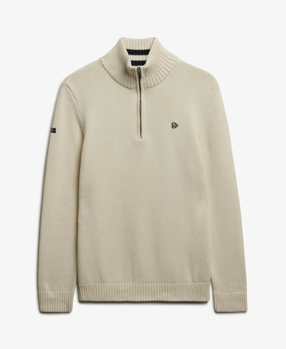 Cotton Half Zip Knit Jumper