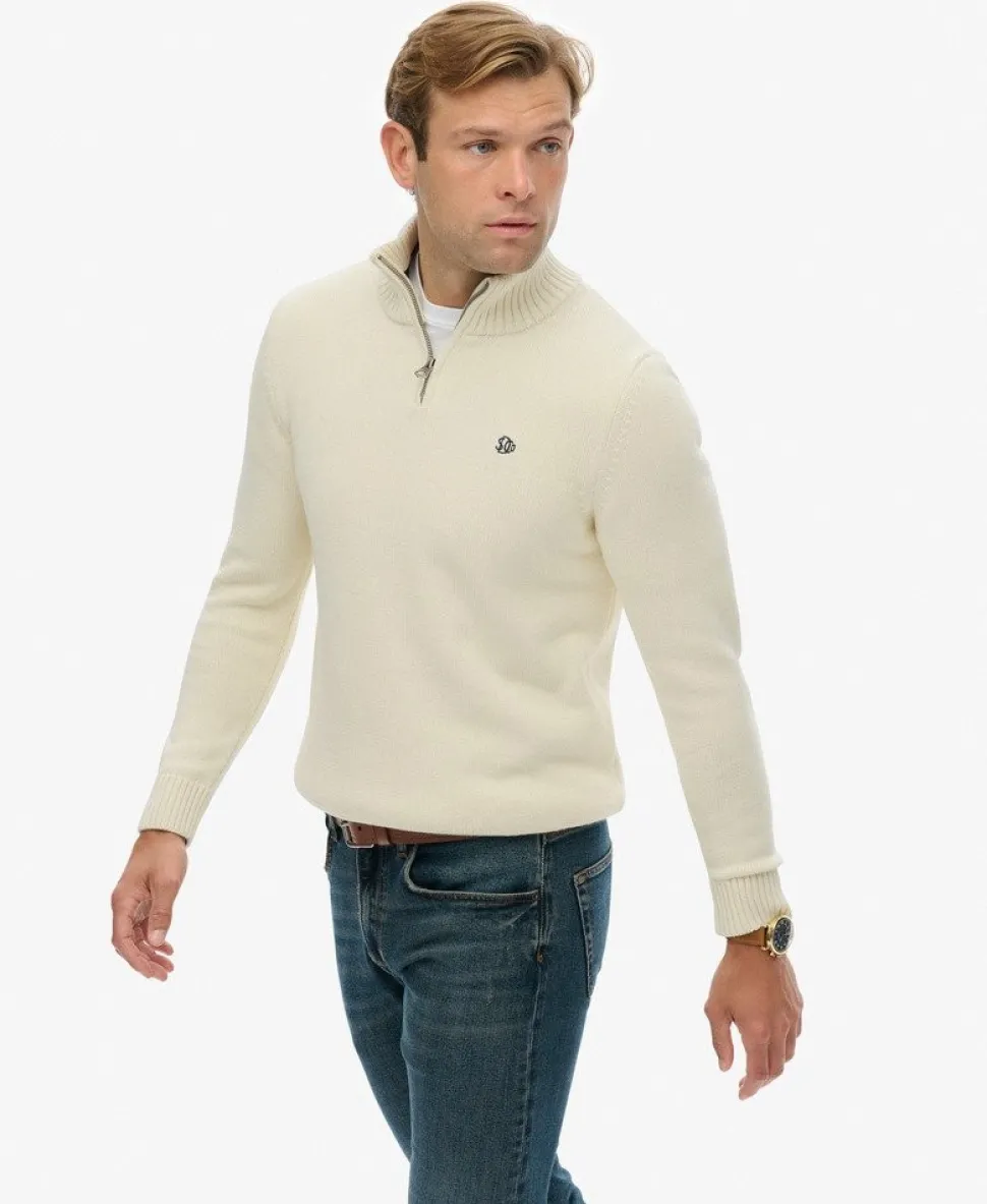 Cotton Half Zip Knit Jumper