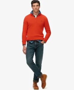 Cotton Half Zip Knit Jumper