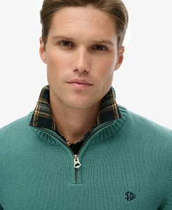 Cotton Half Zip Knit Jumper