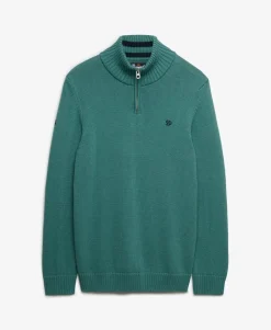 Cotton Half Zip Knit Jumper