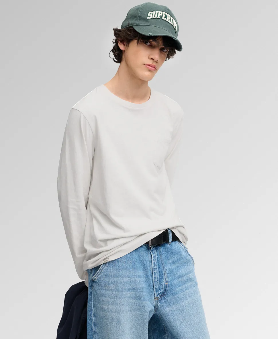 Cotton Linen Long Sleeve Pocket Top