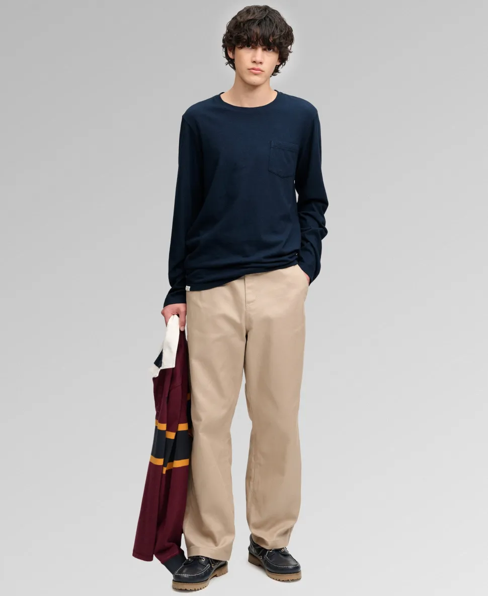 Cotton Linen Long Sleeve Pocket Top