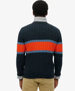Cotton Stripe Cable Jumper