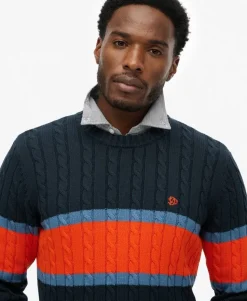 Cotton Stripe Cable Jumper