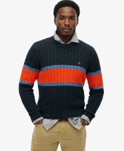 Cotton Stripe Cable Jumper