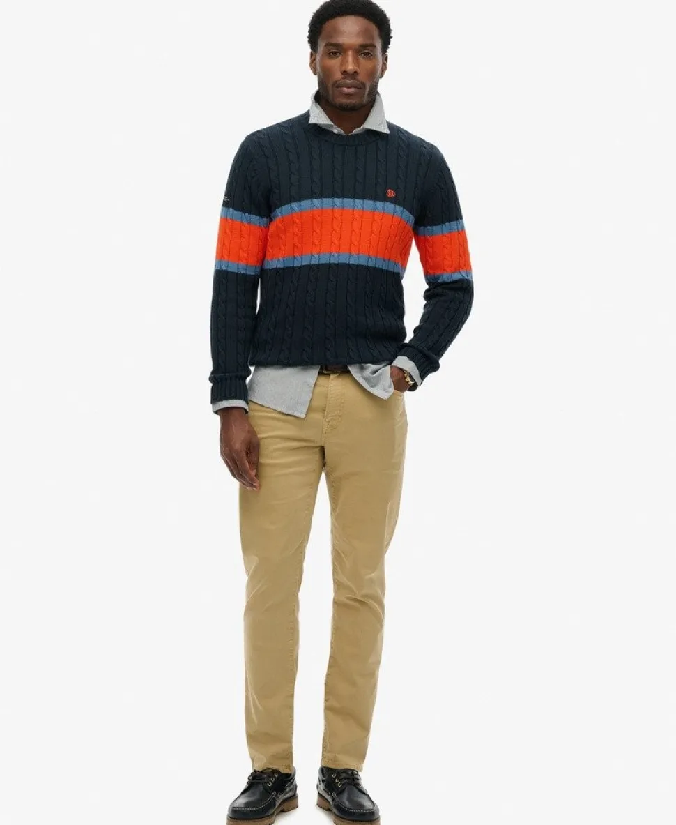 Cotton Stripe Cable Jumper