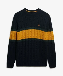 Cotton Stripe Cable Jumper