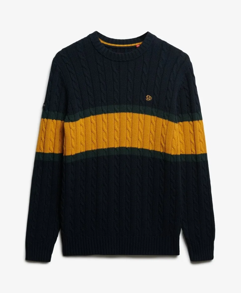 Cotton Stripe Cable Jumper