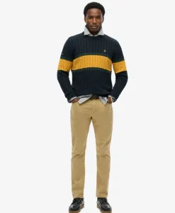 Cotton Stripe Cable Jumper