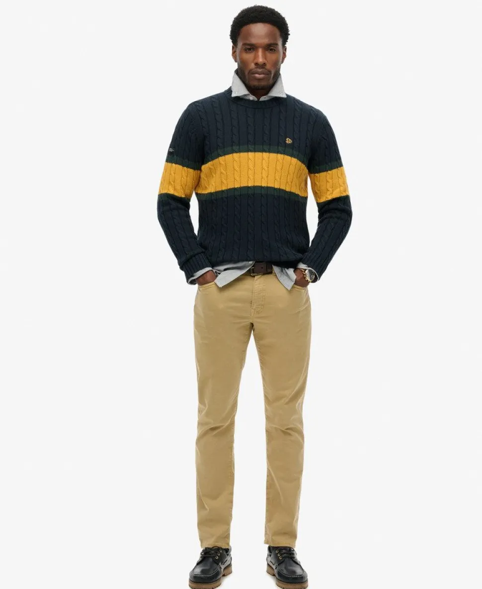 Cotton Stripe Cable Jumper