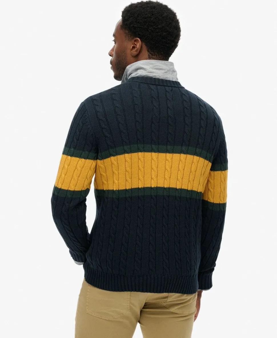 Cotton Stripe Cable Jumper