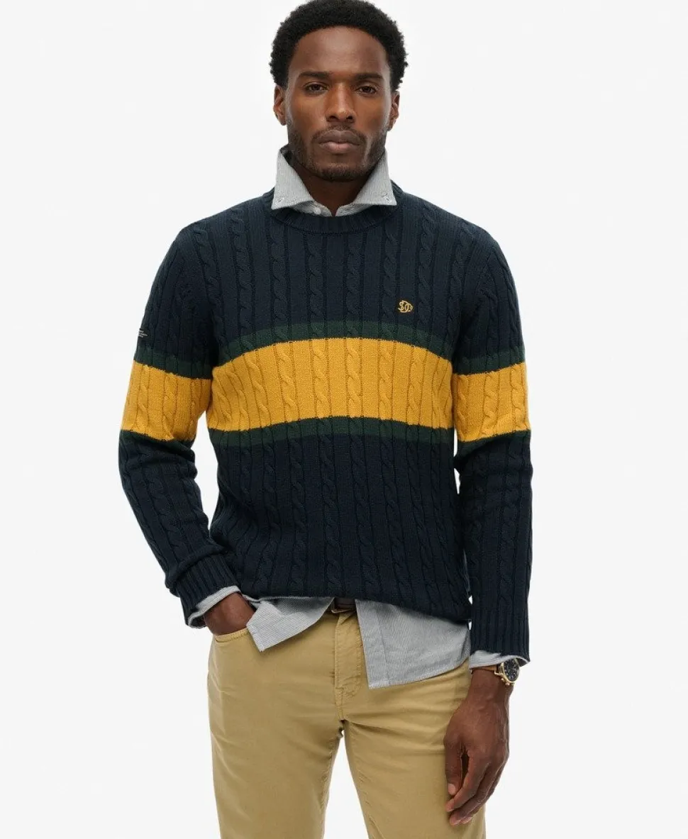 Cotton Stripe Cable Jumper