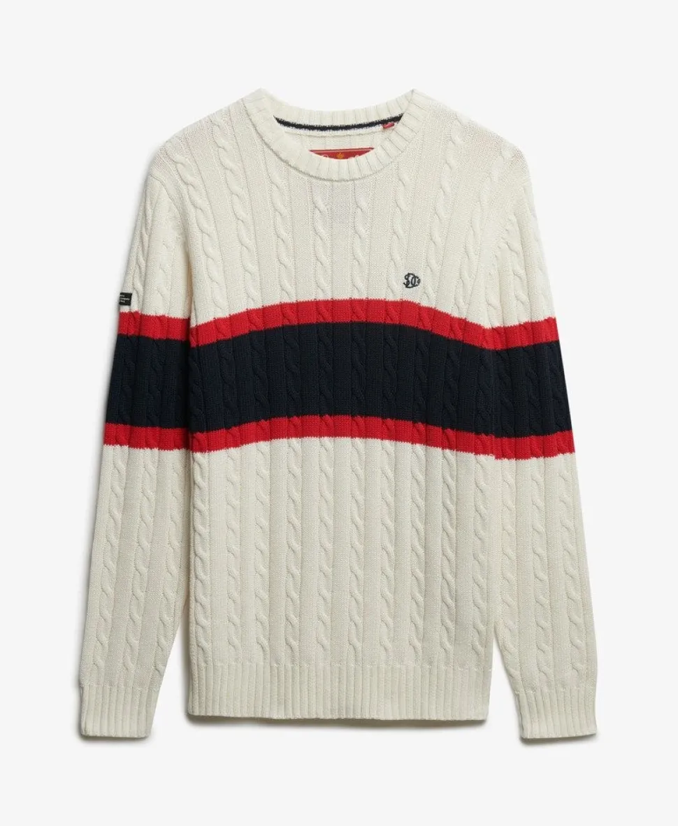 Cotton Stripe Cable Jumper