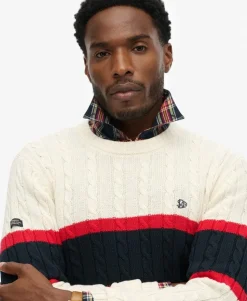 Cotton Stripe Cable Jumper