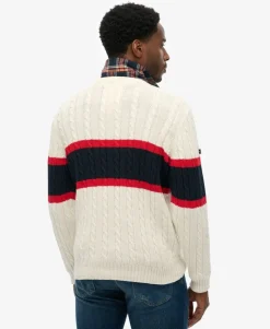 Cotton Stripe Cable Jumper