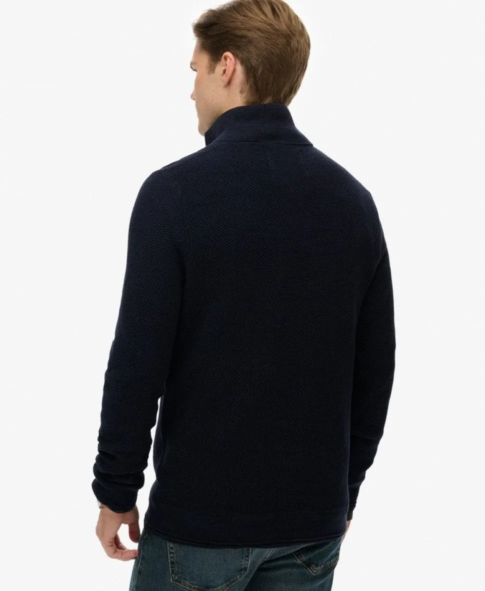 Cotton Texture Half-Zip Jumper